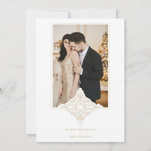 Elegant Lace Ornament Effect Prettige feestdagen F (Voorkant)