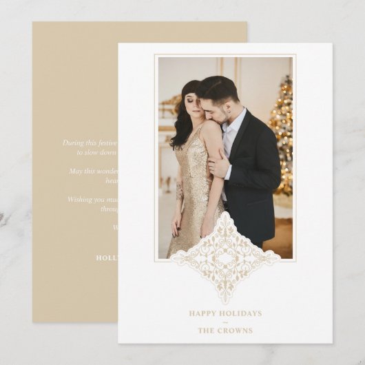 Elegant Lace Ornament Effect Prettige feestdagen F (Voorkant / Achterkant)