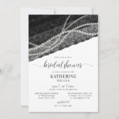 Elegant Lace Pearl Black White Chic Vrijgezellenfe Kaart (Voorkant)