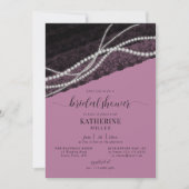 Elegant Lace Pearl Pearl Black Rustisch Vrijgezell Kaart (Voorkant)