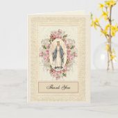 Elegant Lace Pink Roses Religieuze Waardering Kaart (Gele Bloem)