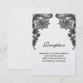 Elegant Lace Reception Kaart (Voorkant / Achterkant)