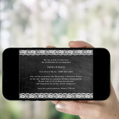 Elegant Lace Silver Glitter Foto Graduparty Kaart