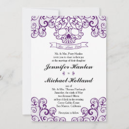 Elegant Lace Skull Calavera Uitnodigingskaart Kaart