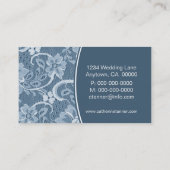 Elegant Lace Visitekaartje, Navy Blue Visitekaartje (Achterkant)