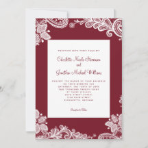 Elegant Lace Wedding Custom Foto Red White