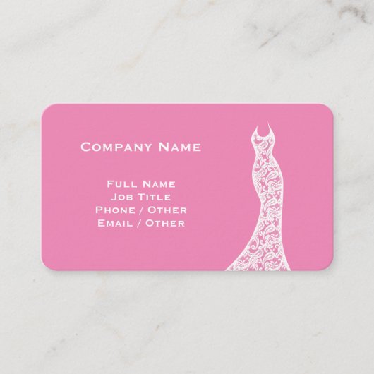 Elegant Lace Wedding Dress roze Visitekaartje (Voorkant)