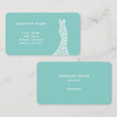 Elegant Lace Wedding Dress turkooise Visitekaartje (Voorkant / Achterkant)
