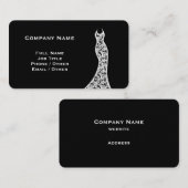 Elegant Lace Wedding Dress zwart-wit Visitekaartje (Voorkant / Achterkant)