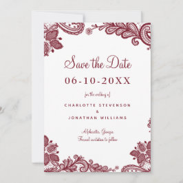 Elegant Lace Wedding Verloving Foto Rood White Save The Date
