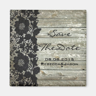 Elegant lace wood country bruiloft behalve de datu magneet