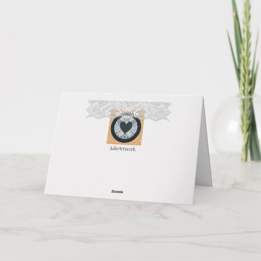 Elegant Lacey Moederdag Kaart met hart (Achterkant)