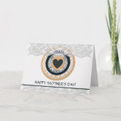 Elegant Lacey Moederdag Kaart met hart (Voorkant)