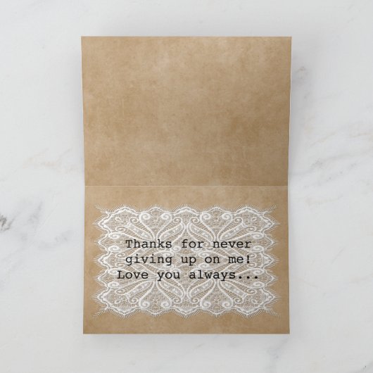 Elegant Lacey-Moederdag met bericht Feestdagen Kaart (Binnen)