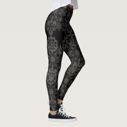 Elegant lacton goudpatroon leggings (Rechts)