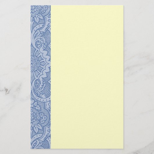 Elegant Lacy Blue Briefpapier (Voorkant)