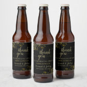 Elegant Lacy Gold op Black Weddenschap Hartelijk d Bier Etiket (Flessen)