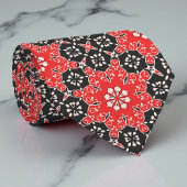  Elegant Lacy Mosaic Red Black en White Stropdas