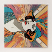 Elegant Lady Art Deco Geïnspireerd AI Kunstwerk Af Legpuzzel (Horizontaal)