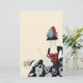 ELEGANT LADY FLORAL DRESS/BEAUTY MODE MONOGRAM BRIEFPAPIER (Staand voorkant)