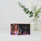 Elegant Lady Hair Make-up Business Visitekaartje (Staand voorkant)