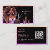 Elegant Lady Hair Make-up Business Visitekaartje (Voorkant / Achterkant)