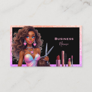Elegant Lady Hair Make-up Business Visitekaartje
