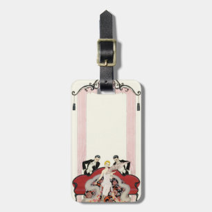 Elegant Lady in Paris Art Deco Bagagelabel