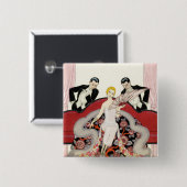 Elegant Lady in Paris Art Deco Button (Voorkant /achterkant)