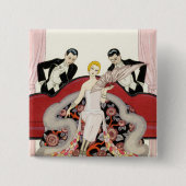 Elegant Lady in Paris Art Deco Button (Voorkant)