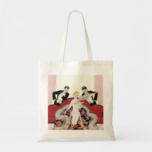 Elegant Lady in Paris Art Deco Canvas tas (Voorkant)