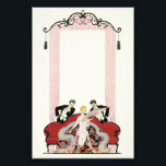 Elegant Lady in Paris Art Deco Foto Afdruk<br><div class="desc">Elegant Lady in Paris print. Illustratie van artikel deco uit 1924. De Franse illustrator Georges Barbier heeft tientallen prachtige illustraties gemaakt met de tweetalige afbeelding in Frankrijk. Elegant Lady in Parijs noemt een jonge blonde vrouw die op een bank zit als twee koffers in tuxedos die met haar flirt. De...</div>