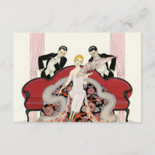 Elegant Lady in Paris Art Deco Invitations Kaart