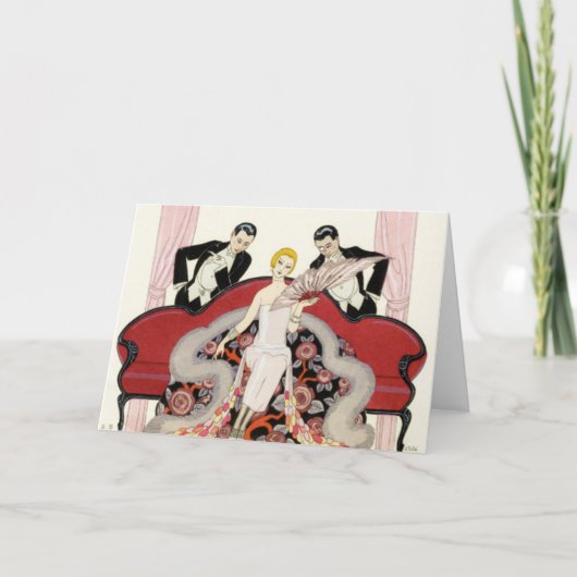 Elegant Lady in Paris Art Deco Kaart (Voorkant)