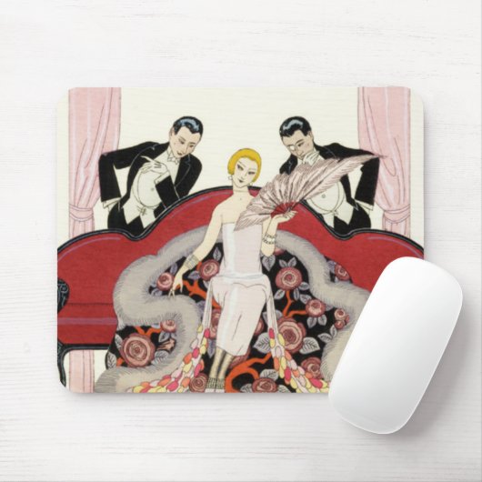 Elegant Lady in Paris Art Deco Muismat (Met muis)