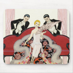 Elegant Lady in Paris Art Deco Muismat