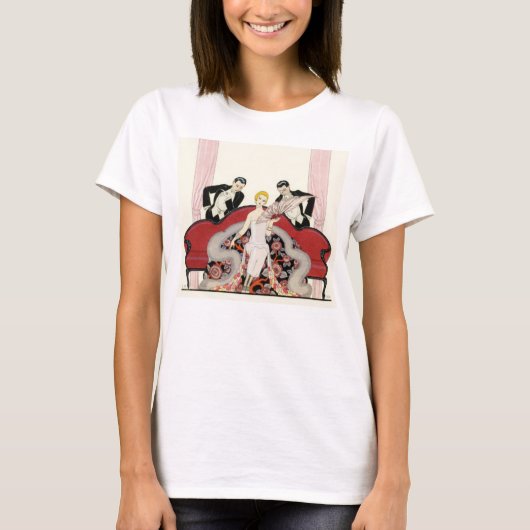 Elegant Lady in Paris Art Deco T-shirt (Voorkant)