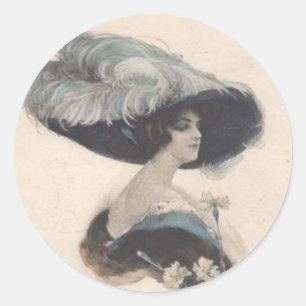 Elegant  Lady in Pet Ronde Sticker