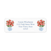 Elegant Lady Kerstmis Poinsettia Return Address Etiket (Voorkant)
