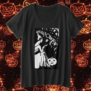 Elegant Lady met Masker Grote Maat T-shirt