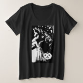 Elegant Lady met Masker Grote Maat T-shirt (Design voorkant)