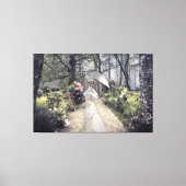Elegant Lady met witte vlek door de Bossen Canvas Afdruk (Voorkant)