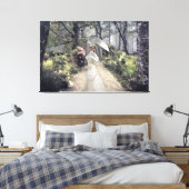 Elegant Lady met witte vlek door de Bossen Canvas Afdruk (Insitu (Slaapkamer))