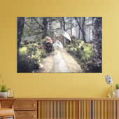 Elegant Lady met witte vlek door de Bossen Canvas Afdruk (Insitu (Woonkamer))