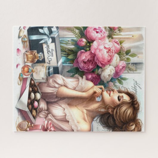 Elegant Lady Moederdag Gift 520 Stuk Puzzel Legpuzzel (Horizontaal)