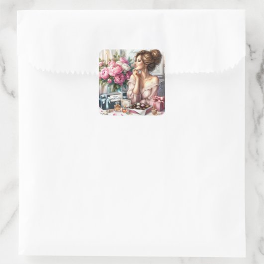 Elegant Lady Moederdag Sticker (Tas)