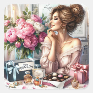Elegant Lady Moederdag Sticker