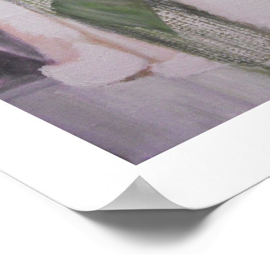 Elegant Lady op een balkon, Poster (Hoek)