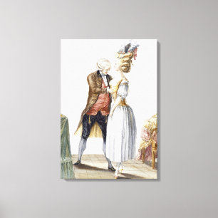 Elegant Lady op een plek die past bij haar Tailor, Canvas Afdruk