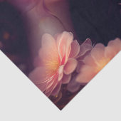 Elegant Lady Oranje Roze Blauwe Bloemen Ontkoppele Tissuepapier (Detail)